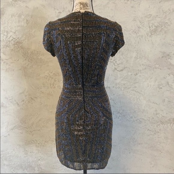 Parker Serena Beaded Sequin Dress, Size M - Picture 9 of 10
